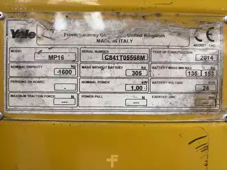 Elektrische palletwagens 2014  Yale MP16 (6)