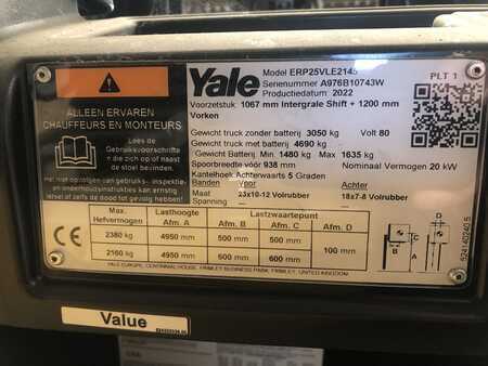 4-wiel elektrische heftrucks 2022  Yale ERP25VL (3)