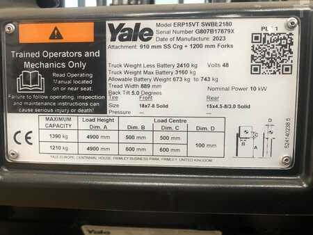 4-wiel elektrische heftrucks 2023  Yale ERP15VT (3)
