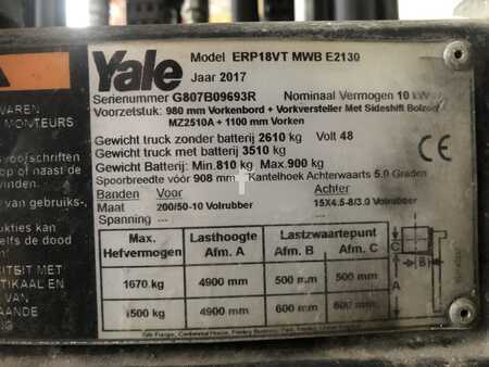 El truck - 4 hjulet 2017  Yale ERP18VT (7)
