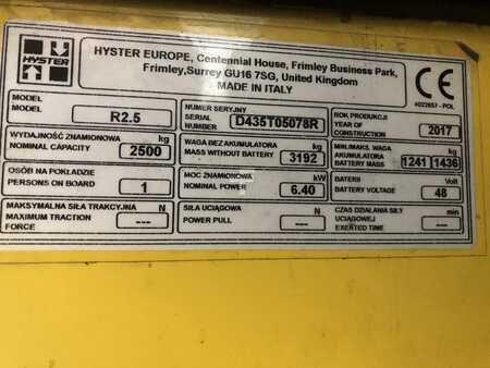 Rækketruck 2017  Hyster R2.5 (9)