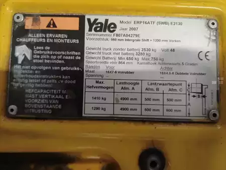 Elektro čtyřkolový VZV 2007  Yale ERP16ATF (11)