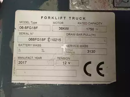 Gas truck 2017  Toyota 06-8FG18F (9)