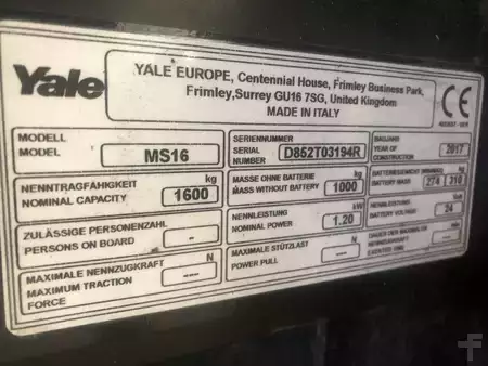 Ruční vysokozdvižný vozík 2017  Yale MS16 (6)