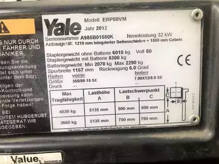 Elektromos 4 kerekű 2012  Yale ERP50VM (7)