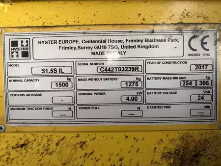 Stapelaars 2017  Hyster S1.5S IL (6)