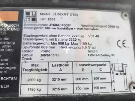 Eléctrica de 3 ruedas 2008  Hyster J2.00XMT (6)