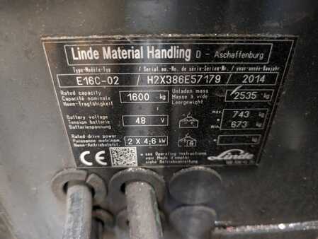3-wiel elektrische heftrucks 2014  Linde E16C-02 (6) 
