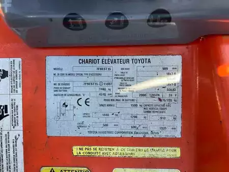 Carrelli elettrici 3 ruote 2008  Toyota 7FBEST15 - 4510mm (11)