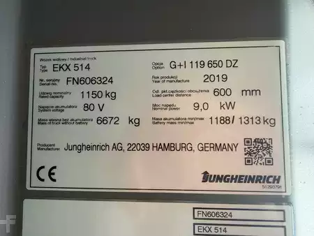 Vertikal-Kommissionierer 2019  Jungheinrich EKX 514  G+I119-650DZ (7)