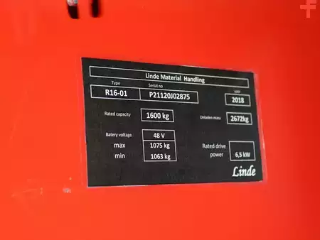 Chariots à mât rétractable 2018  Linde R 16-01  1120 (4)
