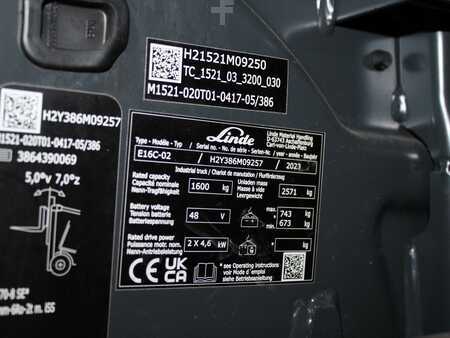 Carrelli elettrici 3 ruote 2023  Linde E 16 C-02  386 (5)