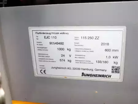 Stapelaars 2018  Jungheinrich EJC 110  G115-57-250ZZ Li-Ion (3)
