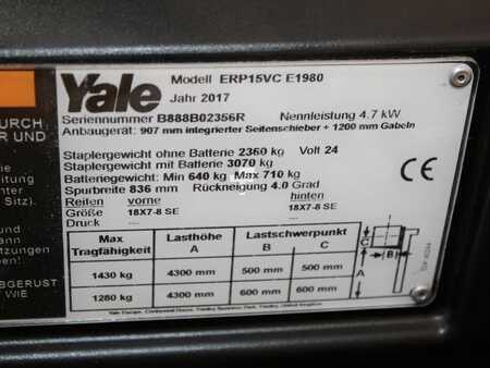 3-wiel elektrische heftrucks 2017  Yale ERP 15 VC  E1980 (6)