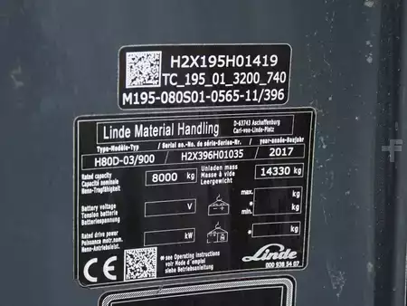 Dieselstapler 2017  Linde H 80 D-03/900  396 (5)