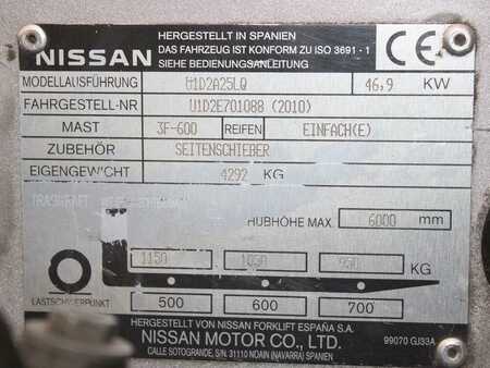 Chariot élévateur gaz 2010  Nissan U1D2A 25L Q (5)