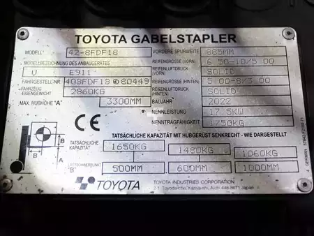 Carretilla elevadora diésel 2022  Toyota 42-8 FDF 18 (5)