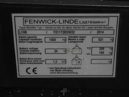 Ruční vysokozdvižný vozík 2014  Linde L 10 B  1172 (4)