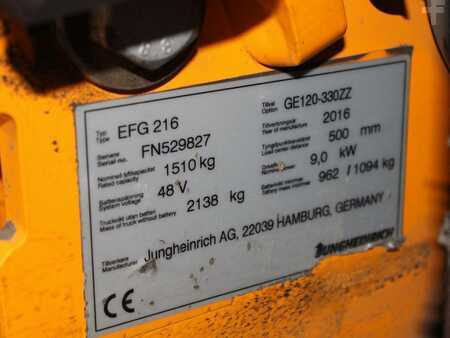 3-wiel elektrische heftrucks 2016  Jungheinrich EFG 216  GE120-330ZZ (5)