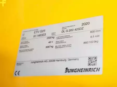 Fireveis skyvemast gaffeltruck 2020  Jungheinrich ETV-Q 25  DL G200-425DZ (5)