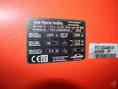 Chariots à mât rétractable 2018  Linde R 16 HD-01  1120 (5)