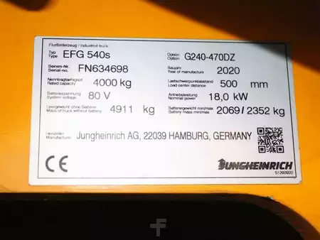 Eléctrico - 4 rodas 2020  Jungheinrich EFG 540s  G240-470DZ (5)