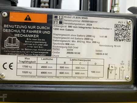 Eléctrica de 4 ruedas 2024  Hyster J 1.8 XN MWB (8)