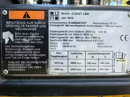 Elektromos 3 kerekű 2016  Hyster J 2.0 XNT LWB (8)
