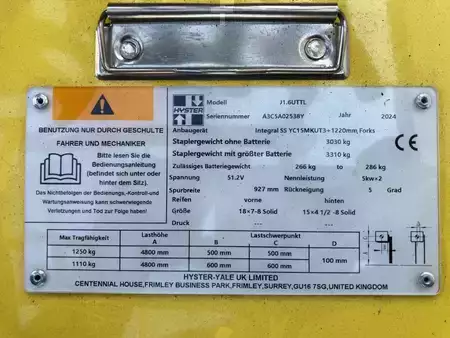 El truck - 3 hjulet 2024  Hyster J 1.6 UTTL (8)