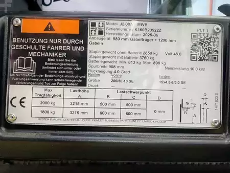 Elektromos 3 kerekű 2025  Hyster J 2.0 XNT MWB (9)