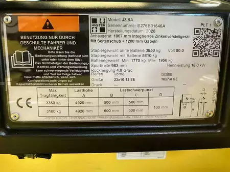 Elektro čtyřkolový VZV 2026  Hyster J 3.5 A (10)