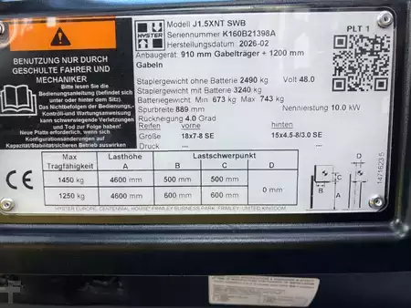 Eléctrica de 3 ruedas 2026  Hyster J 1.5 XNT SWB (8)