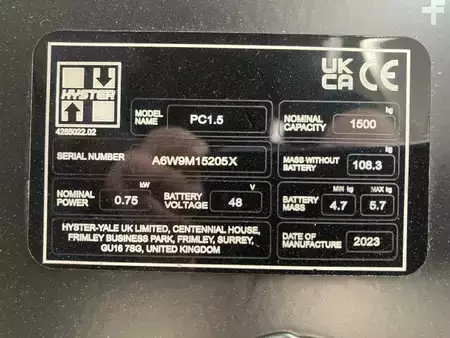 Elektrische palletwagens 2023  Hyster PC 1.5 (5)