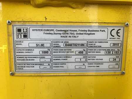 Ruční vysokozdvižný vozík 2016  Hyster S 1.0E (8)