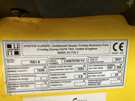 Transpaleta conductor sentado 2021  Hyster RS 1.6 IL (8)