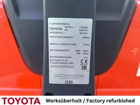 Porta-paletes elétrico 2019  Toyota LWE 180 / Waage (7)