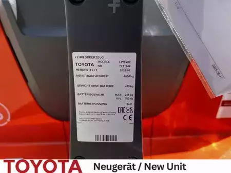 Niederhubwagen 2026  Toyota LWE 200 / neu! (7)