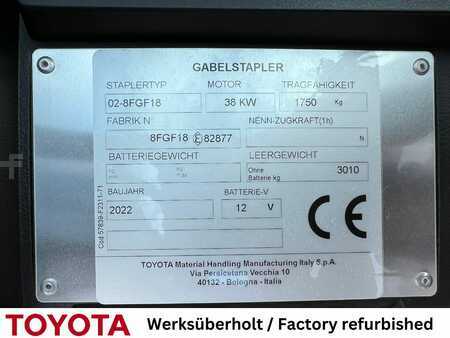 Wózki gazowe 2022  Toyota 02-8 FGF 18 / 810 Std.! (8)