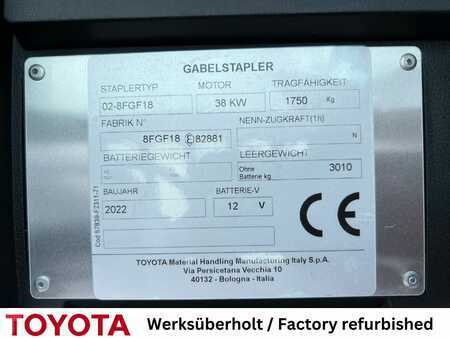Wózki gazowe 2022  Toyota 02-8 FGF 18 / 770 Std.! (8)