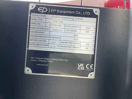 Ruční vysokozdvižný vozík 2022  EP Equipment EST122 lithium ionen (7) 