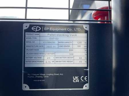 Wózek wysokiego podnoszenia 2022  EP Equipment EST122 lithium ionen (7) 
