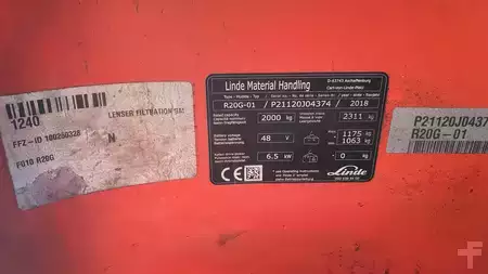 Chariots à mât rétractable 2018  Linde R20G (6)