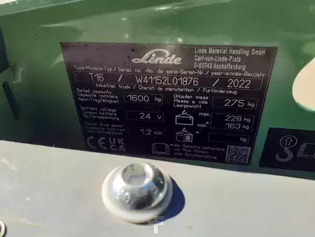 Niederhubwagen 2022  Linde T16 (6)