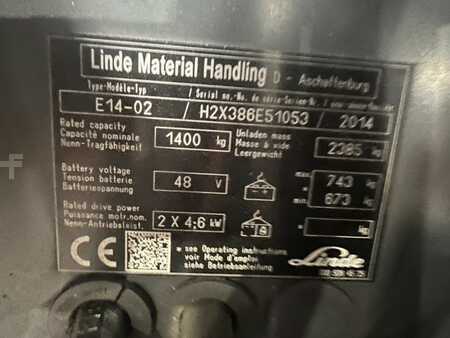 3-wiel elektrische heftrucks 2014  Linde E14-02 batterie 82% (8)