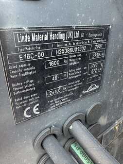 3-wiel elektrische heftrucks 2007  Linde E16 batterie 2019 (15)
