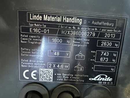 3-wiel elektrische heftrucks 2013  Linde E16C-01 (9)