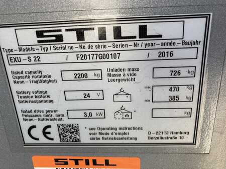 Wózki niskiego podnoszenia z fotelem 2016  Still EXU-S22 batterie 57% (10)