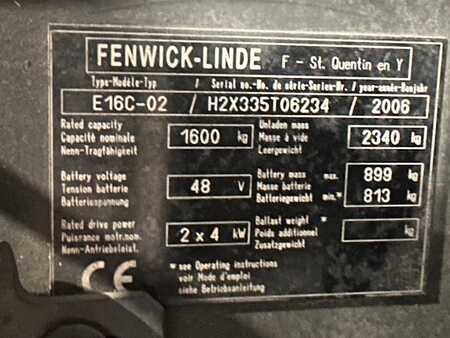 3-wiel elektrische heftrucks 2006  Linde E16C-02 (10)