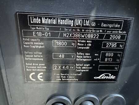 3-wiel elektrische heftrucks 2008  Linde E18-01 (11)