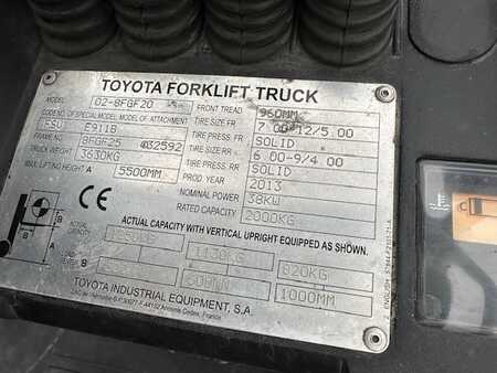 Empilhador a gás 2013  Toyota 02-8FGF20 (9)